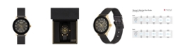 American Exchange Ladies Genuine Diamond Collection Black Mesh Bracelet Watch, 33.5mm